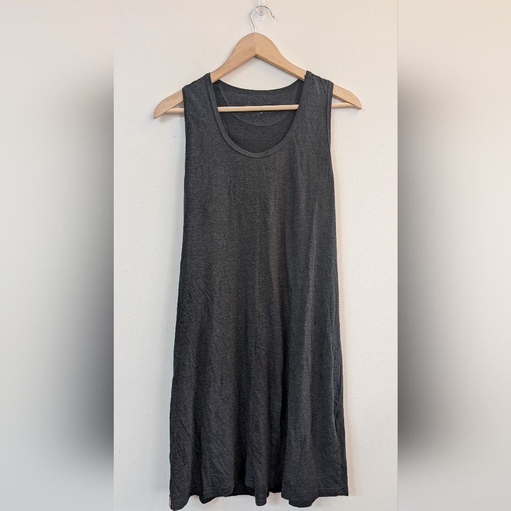 Tentree Valley Dress Treeblend Tank Midi Dress XL Black Grey